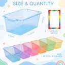 Funrous 48 Pack Plastic Cubby Bins for Classroom, Stackable Storage Bins with Rainbow Labels and Handles Cubby Organizer Containers for Teacher Supplies Home Office Daycare and Playroom (Bright)