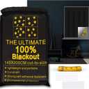 Portable Blackout Shades (79" x 57") Window Curtains, 100% Blackout Material Temporary Blinds for Baby Nursery, Bedroom, Dorm Room, Office or Travel Use