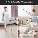 Tikom V500 Cordless Vacuum Cleaner for Home, 40000Pa/450W Stick Vacuum with LED Touch Screen, Charging Wall Dock, Anti-Tangle, Lightweight Handheld Vacuum for Pet Hair, Hard Floor, Carpet, Orange&white