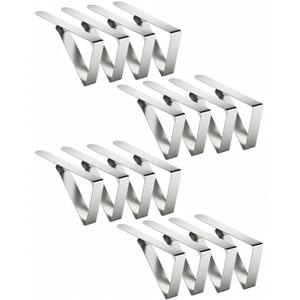 ELFFILLA 32 Pack Tablecloth Clips Heavy Duty, 2.95"x1.77" Stainless Steel Rust Proof Tablecloth Clips for 2" Thick Tables - Anti-Slip Pads Home Restaurant Picnic