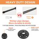 Pipe Shelf Brackets 10 Inch, Industrial Black Metal Wall Pipe Floating Shelf Bracket Heavy Duty Decorative Shelving Brackets for Wood Shelves, Rustic Farmhouse Vintage Style - 6 Pack