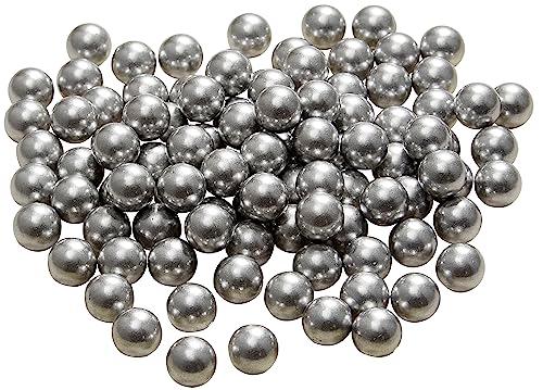 Alien Play 80 Rounds Solid Aluminum 50 Cal. Paintballs for Self Defense, 2.8 Gram Reusable .50 Caliber Powerful Aluminum Balls Fit for t4e TR50/HDR 50 (Aluminum, Silver)
