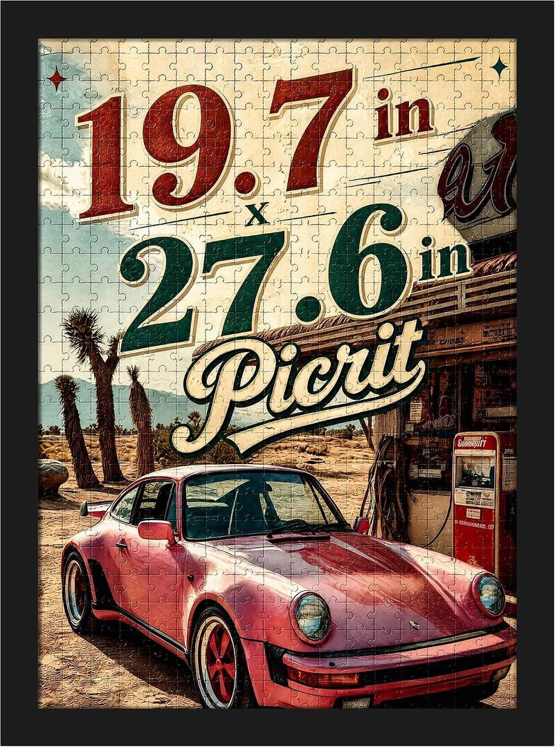 Picrit 19.7x27.6 Puzzle Frame, Picture Frame for Wall Mounting, Black