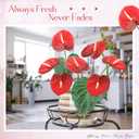 Hanaive 20 Pcs Artificial Anthurium Flowers 23.6 Inch Fake Anthurium Flowers for DIY Vase Bouquets Centerpiece Arrangements Wedding Bridal Shower Party Home Decor(Red)