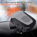 Car Heater That Plugs Into Cigarette Lighter 12V 150W Collapsible Car Heaters Portable Fast Demisting Defroster 2 in 1 Heater Fan Combo with 360 Degree Rotary Base