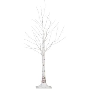 Nearly Natural 3-FT Pre-lit Artificial White Birch Tree with LED Lights, 120 Warm White LEDs for Indoor Home Dcor, Fake Lighted Birch Tree for Winter, Valentine's Day, Easter Decorations