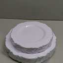 WDF 60pcs Silver Plastic Plates-Baroque White &Silver Plates for Upscale Parties &Wedding-including 30Plastic Dinner Plate 10.25inch, 30 Salad Plate 7.5inch