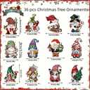 2 x Christmas Tree Decorations 36 PCS Wood Christmas Tree Ornaments Gnomes Christmas Ornaments Hanging for Home Indoors Outdoors Party Supplies Xmas Decor