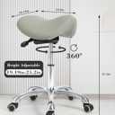 Adjustable Heavy Duty Rolling Stool, Saddle Stool with Wheels, No Back