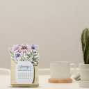 2 x Floral Desk Calendar with Stand Flower Themed Table Calendar for Home Office 12 Months Standing Flip Calendar for Daily 8x4 Inch