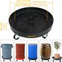 ELAFROS 30 Gallon and 55 Gallon Heavy Duty Plastic Drum Dolly Durable Plastic Drum Cart 900 lb. Capacity- Barrel Dolly with 5 Swivel Casters Wheel,Black