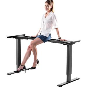 Dual Motor Electric Standing Desk Frame for 40 to 90" Table Tops, 330lbs Weight Capacity,Ergonomic Standing Height Adjustable Base with Memory Controller,Black Frame Only