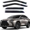 KPY Window Visor Compatible with Lexus NX200t NX300 NX300h 2014-2021, 4PC Rain Guard Side Window Vent Deflectors Tape-On Mugen Style, 2014 2015 2016 2017 2018 2019 2020 2021