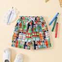 Toddler Boy Back to School Outfit First Day of School Shirt+Striped Shorts Summer Clothes Set (White)