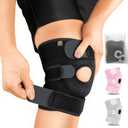 Bracoo Knee Support Brace for Men Women, Adjustable Compression Sleeve Wrap Patellar Pad Tendon - Arthritis Pain, meniscus tear, Injury Recovery, Running, Workout, KS10 (1 Count (Pack of 1), Black)