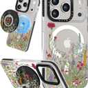 Lotadilo Case for iPhone 17 Pro Max Case Compatible with Magsafe Ring Holder Stand - for Women Wild Floral Design TPU Phone Cover for Girls Girly Funny Fashion