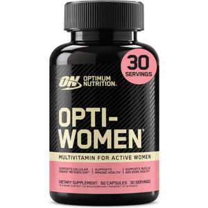 Optimum Nutrition Opti-Women Daily Multivitamin for Women, Immune Support Supplement with Iron, 30 Day Supply, 60 Count, (Packaging May Vary)