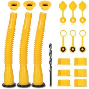 3 Pack Gas Can Spout Replacement, Upgraded Gas Can Nozzles with 8.1 Inch Flexible Long Spouts, Leak-Proof Design, Fits Most 1/2/5/10 Gallon Fuel Cans for Lawn Mowers & Generators