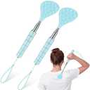 BrightRow 2 Pcs Telescoping Back Scratcher Portable Extendable Metal Double Sided Backscratcher Birthday White Elephant Gift Christmas Stocking Stuffers for Men Women Teen (Blue)