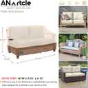 ANartcle 2-Seater Patio Loveseat Cover,58W x 32.5D x 31H Inches Outdoor Couch Cover,100% Waterproof Heavy Duty Patio Sofa Covers,Patio Furniture Covers,Beige&brown