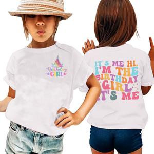 Birthday Girl Shirt for Kids Its Me Hi Im The Birthday Girl Tshirts Outfit Magic Kingdom Graphic Tees Tops(White, 4 Years)