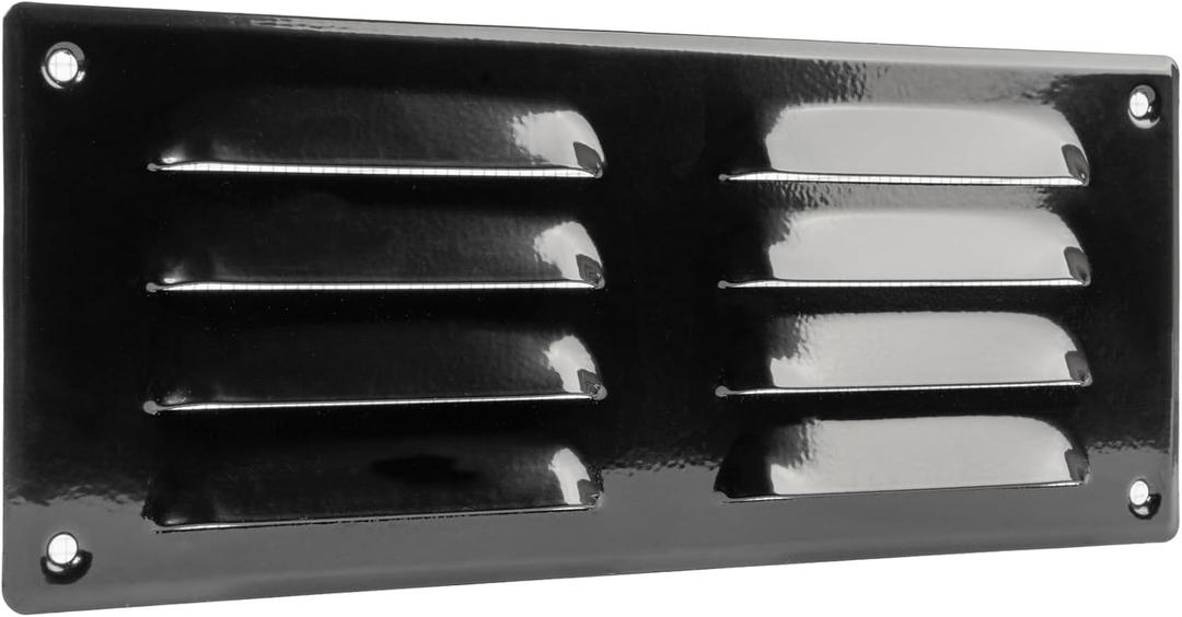Vent Systems 10" x 4" Inch (Overall Dimensions) - Black - Air Vent Cover - Metal Air Return Grill with Built-in Protection Mesh - HVAC Vent Duct Cover for Home Improvement
