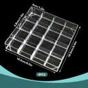4 PCS Stackable Jewelry Organizer Tray, Plastic Storage Box with 16 Mini Grid (1.57''), Clear Organizer Tray for Drawer Dresser Vanity Desk, Jewelry Storage Box for Necklaces Bracelets Rings Earrings
