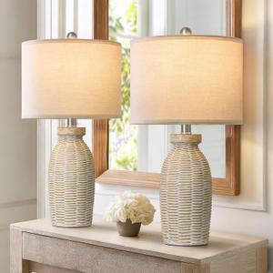 22.75" Table Lamps for Living Room Small Lamps for Bedroom Bedside Lamps Set of 2 Boho Lamps for Night Stands Nightstand Lamp Farmhouse Vintage Rustic Modern Side End Table Lamp Light Home Deco Gifts