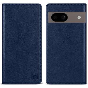 ZZXX for Google Pixel 8A Wallet Case with [RFID Blocking] Card Slot Stand Strong Magnetic Leather Flip Fold Protective Phone Case for Google Pixel 8A Case Wallet(Blue-6.1 inch)
