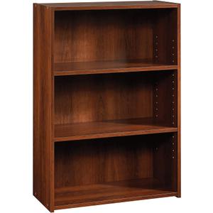 Sauder Beginnings 3-Shelf Bookcase, Bookshelf with Adjustable Storage Shelves, in Brook Cherry finish, L: 24.57" x W: 11.50" x H: 35.28"
