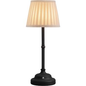 KDG Portables Cordless Table Lamp, Fabric Shade Desk Lamp, 5000mAh Rechargeable Battery Powered Lighting, Dimmable Light for Dining Room, Bedroom, Bedside, Bar, Night Light, Camping, Balcony (Black)