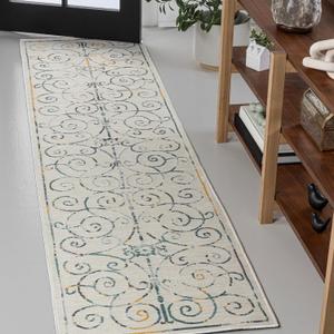 JONATHAN Y SVH100B-28 Danae Classic Cottage Filigree Scroll Reversible Machine-Washable Cream/Navy 2 ft. x 8 ft. Indoor/Outdoor Runner Rug for Backyard, Patio, Porch, Non-Shedding, Hose-Washable (2' x 8' (Rectangular)) JONATHAN Y SVH100B-28 Danae Classic Cottage Filigree Scroll Reversible Machine-Washable Cream/Navy 2 ft. x 8 ft. Indoor/Outdoor Runner Rug for Backyard, Patio, Porch, Non-Shedding, Hose-Washable (2' x 8' (Rectangular))