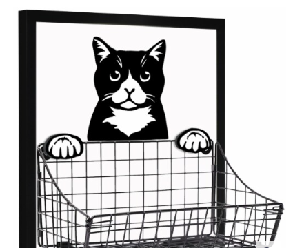 Cat Wall Basket 12x12