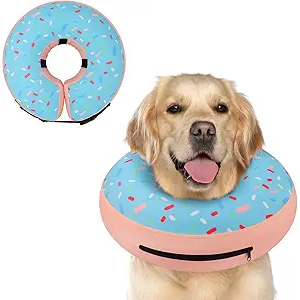 Supet Inflatable Dog Cone Collar Alternative After Surgery, Dog Neck Donut Collar Recovery E Collar for Neuter, Soft Pet Cone for Small Medium Large Dogs (XL(Neck 14"-18"))