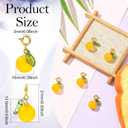 5Pcs Orange Agate Pendants Natural Gemstone Fruit Dangle Charms with Brass Spring Clasps for Jewelry Making Keychain Craft