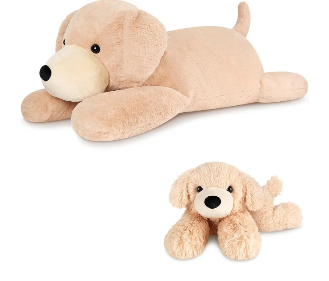 SuzziPals Heatable & Coolable Lying Golden Retriever Stuffed Animal, Heating Pad Microwavable for Soothing & Relaxation, Lavender Scented Dog Plush for Stress Relief, Puppy Plushie Gifts for Kid