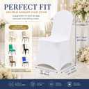 30 Pack White Spandex Chair Covers – Stretch Polyester Slipcovers for Wedding, Banquet, Party & Dining Chairs – Flat Front Design, Universal Fit