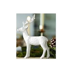 DN DECONATION 1PC Reindeer Christmas Decoration Xmas Champagne Gold Reindeer Resin Christmas Figurines, Deer Statues for Winter Home Decor Tabletop Mantle & Holiday Decor Indoor