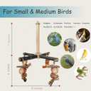 Bird Perch 360 Rotating Perch with Natural Chew Toys - Spinning Bird Toys Cage Accessories- Parrot Wooden Stand for Small and Medium Birds (Parakeets, Budgies, Cockatiels, Conures, Finches)