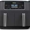 Ninja DZ201 Foodi 8 Quart 6-in-1 DualZone 2-Basket Air Fryer with 2 Independent Frying Baskets, Match Cook & Smart Finish to Roast, Broil, Dehydrate & More for Quick, Easy Meals, Grey