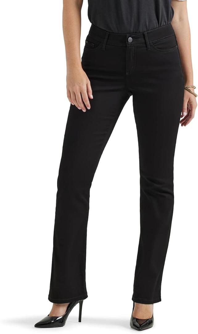 Lee Women's Ultra Lux Comfort with Flex Motion Bootcut Jean (10 Short, Black)