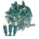 Novelty Lights 50ft 100 LED Warm White Christmas Lights Outdoor/Indoor, 6" Spacing, Green Wire String Lights for Festive Xmas Lighting, IP55, UL Listed, Dimmable, Connectable