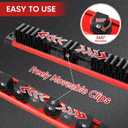 6-Piece Magnetic Socket Organizer Set with Magnetic Wrench and Screwdriver Holder, 1/2", 3/8", 1/4" Drive Tool Storage, 36-Slot for Screwdrivers and Wrenches (Tools Not Included) (Red)