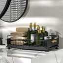 Under Sink Organizer, 2 Packs Under Sink Organizers and Storage, Slide Out Pull Out Cabinet Organizer Shelf with Metal Drawers for Kitchen Bathroom Pantry, Black