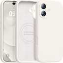 Ktele Magnetic for iPhone 17 Case [Compatible with Magsafe] [Premium Silicone Satin-Smooth Touch] Slim Shockproof Anti-Scratch Microfiber Lining Case, 6.3 inch, Stone