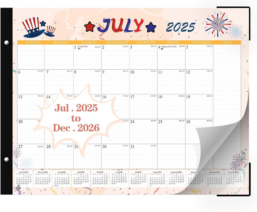 2 x 2026 Desk Calendar Large 22x17  Desk Top Calendar 2026 with plastic cover (Sand (July 2025-Dec 2026))