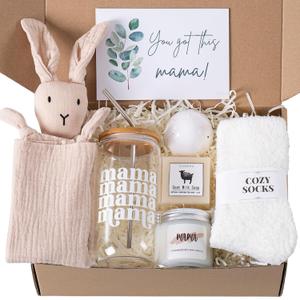 New Mom Care Package After Baby, 6pcs New Mom Gifts Set After Birth, Postpartum Gifts for Mom, After Birth Postpartum Essentials for Mom Kit, Pregnancy Gifts for First-Time Moms, Expecting Mom