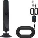 Wavetune Tv Antenna, Wavetune Antena, TV Antenna Indoor, Antenna Tv Digital HD Indoor, Indoor Tv Antenna for Smart Tv, Suction Cup Tv Antenna Plug Play Tv Antenna