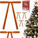 30Pcs Velvet Bows for Christmas Tree - Camel Small Christmas Tree Bows, Vintage Ribbon Bows for Garland, Wreath, Fireplace, Door, Gift Wrapping, Holiday Bows Ornaments for Xmas (5  7 Inch)