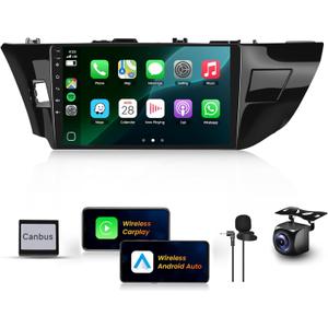 8Core 2+64G Car Stereo for Toyota Corolla 2014-2017 Car Radio Wireless Carplay Android Auto,10.1" 1280*720P IPS Touch Screen,Android Radio for Corolla/GPS/WiFi/32EQ DSP/59UI/Bluetooth5.0/Backup Camera